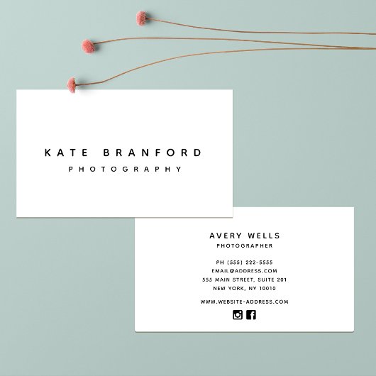 Moderne, minimale witte professional visitekaartje