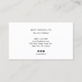 Moderne, minimale witte Professional Visitekaartje (Achterkant)