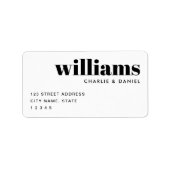 Moderne minimale witte retouradres etiket (Voorkant)