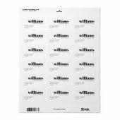 Moderne minimale witte retouradres etiket (Full Sheet)