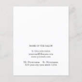 Moderne Minimale Witte Roze Salon Prijslijst Flyer (Achterkant)