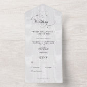 Moderne minimale witte satijnen taffeta geen diner all in one uitnodiging (Binnen)