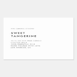 Moderne, minimale witte verpakking Kandle Cosmetic Rechthoekige Sticker