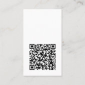 Moderne minimale witte verticale Logo QR-code Visitekaartje (Achterkant)