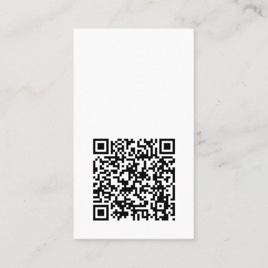Moderne minimale witte verticale Logo QR-code Visitekaartje (Achterkant)