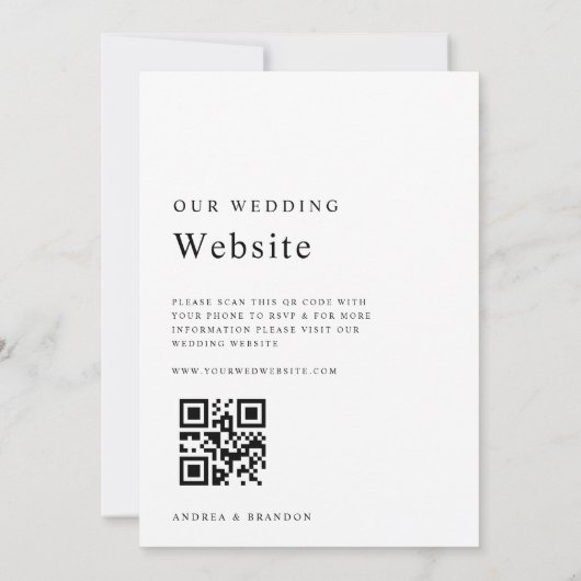 Moderne, minimale witte vlek in één huwelijk kaart (Achterkant)