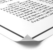 Moderne minimale witte zittingsgrafiek 16 tabellen poster (Hoek)