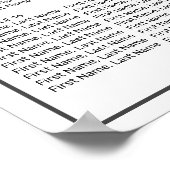 Moderne, minimale witte-zittingsgrafiek 20 tabelle poster (Hoek)