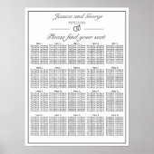 Moderne, minimale witte-zittingsgrafiek 20 tabelle poster (Voorkant)