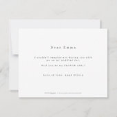 Moderne minimale word je mijn bloemenmeisje script kaart (Achterkant)