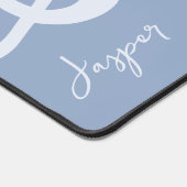 Moderne minimale zachte pastelblauwe muziek symboo bureaumat (Hoek)