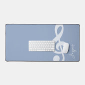 Moderne minimale zachte pastelblauwe muziek symboo bureaumat (Keyboard & Muis)