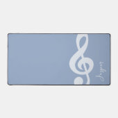 Moderne minimale zachte pastelblauwe muziek symboo bureaumat (Voorkant)