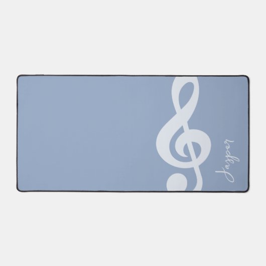 Moderne minimale zachte pastelblauwe muziek symboo bureaumat (Voorkant)