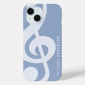 Moderne minimale zachte pastelblauwe muziek symboo Case-Mate iPhone case (Achterkant)