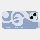 Moderne minimale zachte pastelblauwe muziek symboo Case-Mate iPhone case (Achterkant (horizontaal))