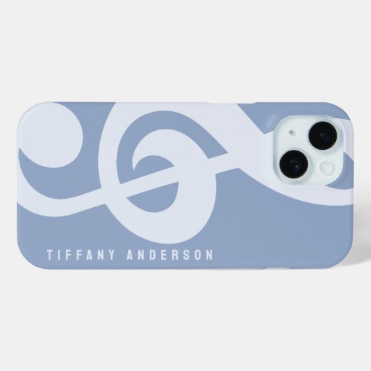 Moderne minimale zachte pastelblauwe muziek symboo Case-Mate iPhone case (Achterkant (horizontaal))