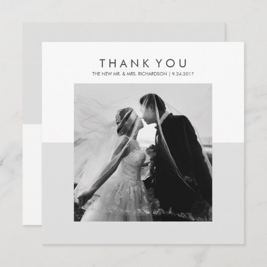 Moderne minimale zachte troep - Foto Bedankkaart (Voorkant / Achterkant)