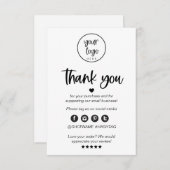 Moderne minimale zakelijke dank voor het invoegen bedankkaart (Voorkant / Achterkant)