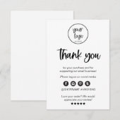 Moderne minimale zakelijke dank voor het invoegen  bedankkaart (Voorkant / Achterkant)