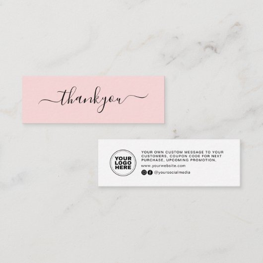 Moderne minimale zakelijke dank voor het invoegen mini visitekaartje (Voorkant / Achterkant)