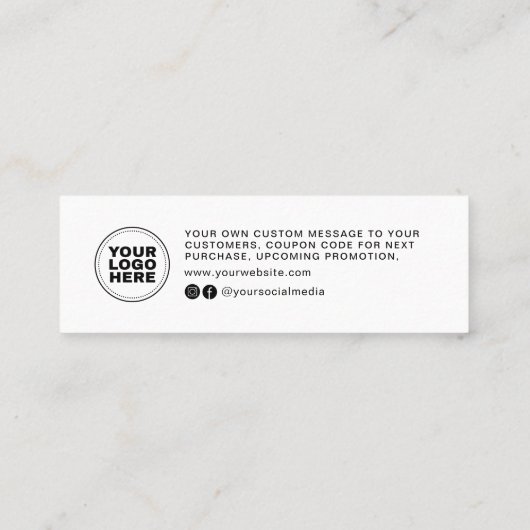 Moderne minimale zakelijke dank voor het invoegen  mini visitekaartje (Achterkant)