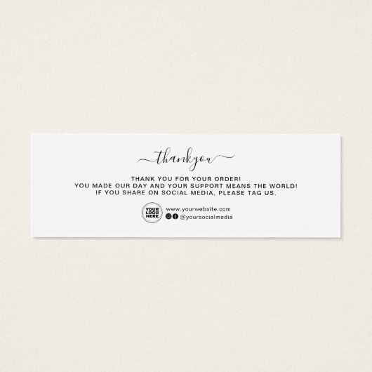 Moderne minimale zakelijke dank voor het invoegen  mini visitekaartjes (Achterkant)