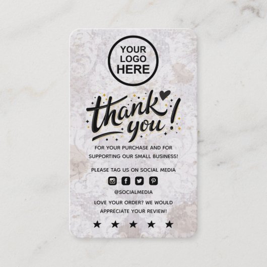 Moderne minimale zakelijke dank voor het invoegen  visitekaartje (Voorkant)