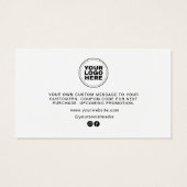 Moderne minimale zakelijke dank voor het invoegen visitekaartje (Achterkant)