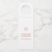 Moderne minimale zakelijke kerstcadeautjes. flessenhanger (Achterkant)