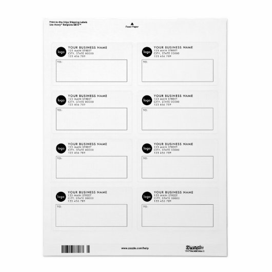 Moderne minimale zakelijke Logo Etiket (Full Sheet)