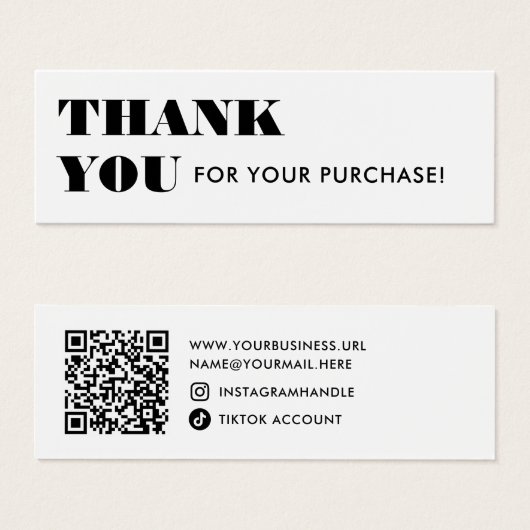 Moderne minimale zakelijke online wederverkoper be mini visitekaartjes (Voorkant /achterkant)