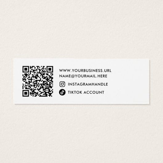 Moderne minimale zakelijke online wederverkoper be mini visitekaartjes (Achterkant)