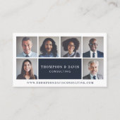 Moderne & Minimale Zakelijke Teamleden Fotorooster Visitekaartje (Voorkant)