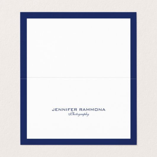 Moderne, minimale zeemachtsgrens visitekaartje (Buitenkant ongevouwen)