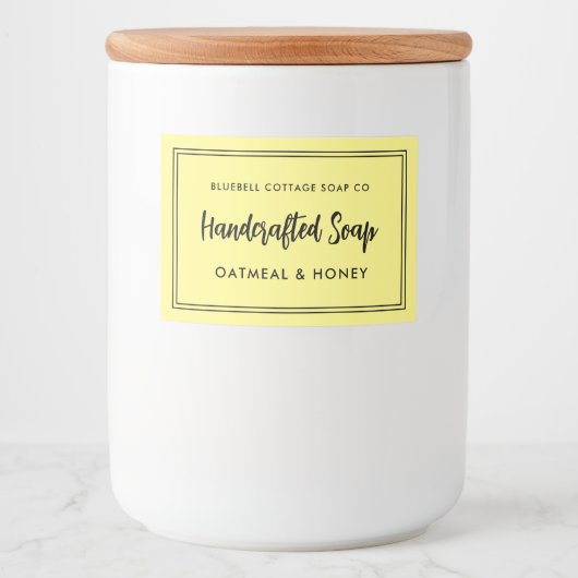 Moderne minimale zeepbar productetiket voedselcontainer etiket (Voorkant)