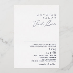 Moderne minimale zilver niets Fancy gewoon van ech Folie Uitnodiging