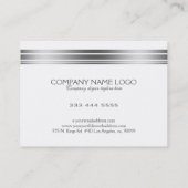 Moderne, minimale zilveren strepe Accent Visitekaartje (Achterkant)