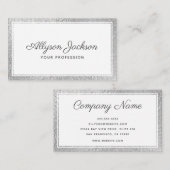 Moderne, minimale zilverfolie visitekaartje (Voorkant / Achterkant)