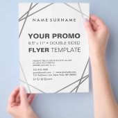 Moderne, minimale zilvergeometrische 8,5 x 11 inch flyer (Hand)
