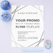 Moderne, minimale zilvergeometrische 8,5 x 11 inch flyer (Enkel)