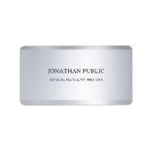 Moderne, minimale zilverleggende Sjabloon Trendy Etiket (Voorkant)