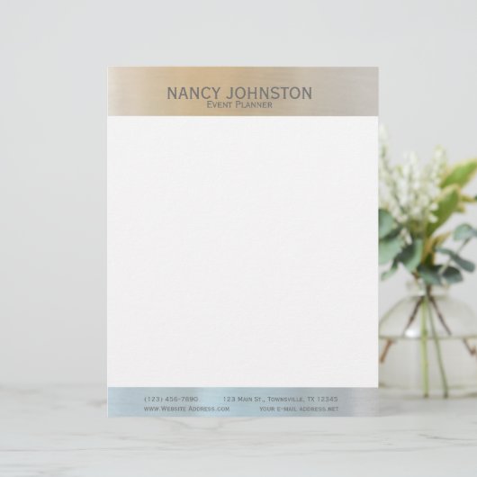 Moderne, minimale zilverreflectie briefhoofd ontwerp (Staand voorkant)