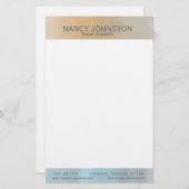 Moderne, minimale zilverreflectie briefpapier (Voorkant / Achterkant)