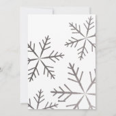 Moderne, minimale zilversneeuwvlokken feestdagenkaart (Achterkant)