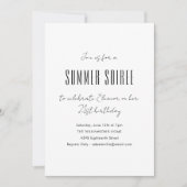 Moderne minimale zomer soiree verjaardagsfeestje w kaart (Voorkant)