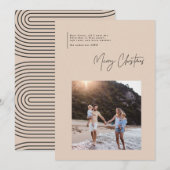 Moderne, minimale zonnige kerstfotoscript (Voorkant / Achterkant)