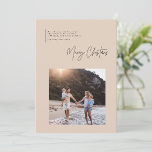 Moderne, minimale zonnige kerstfotoscript