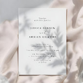 Moderne minimale zwart-wit bruiloft kaart