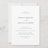 Moderne minimale zwart-wit bruiloft kaart (Voorkant)